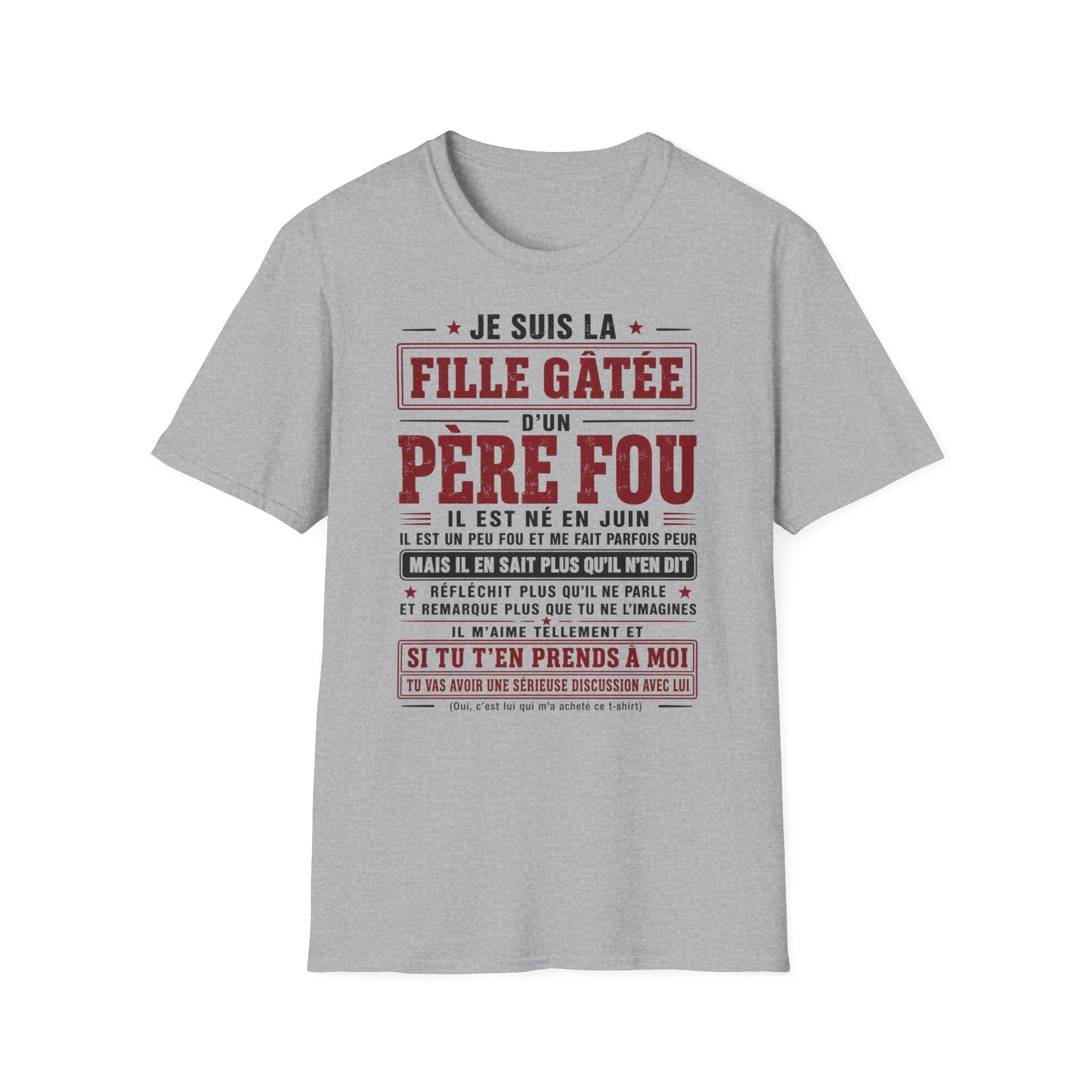 T-Shirt Papa Fou Né En Juin