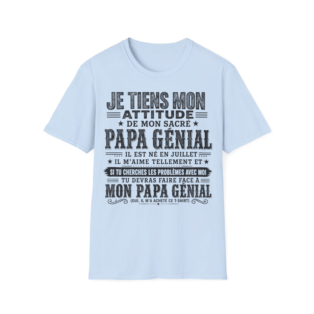 T-Shirt Papa Génial Né En Juillet