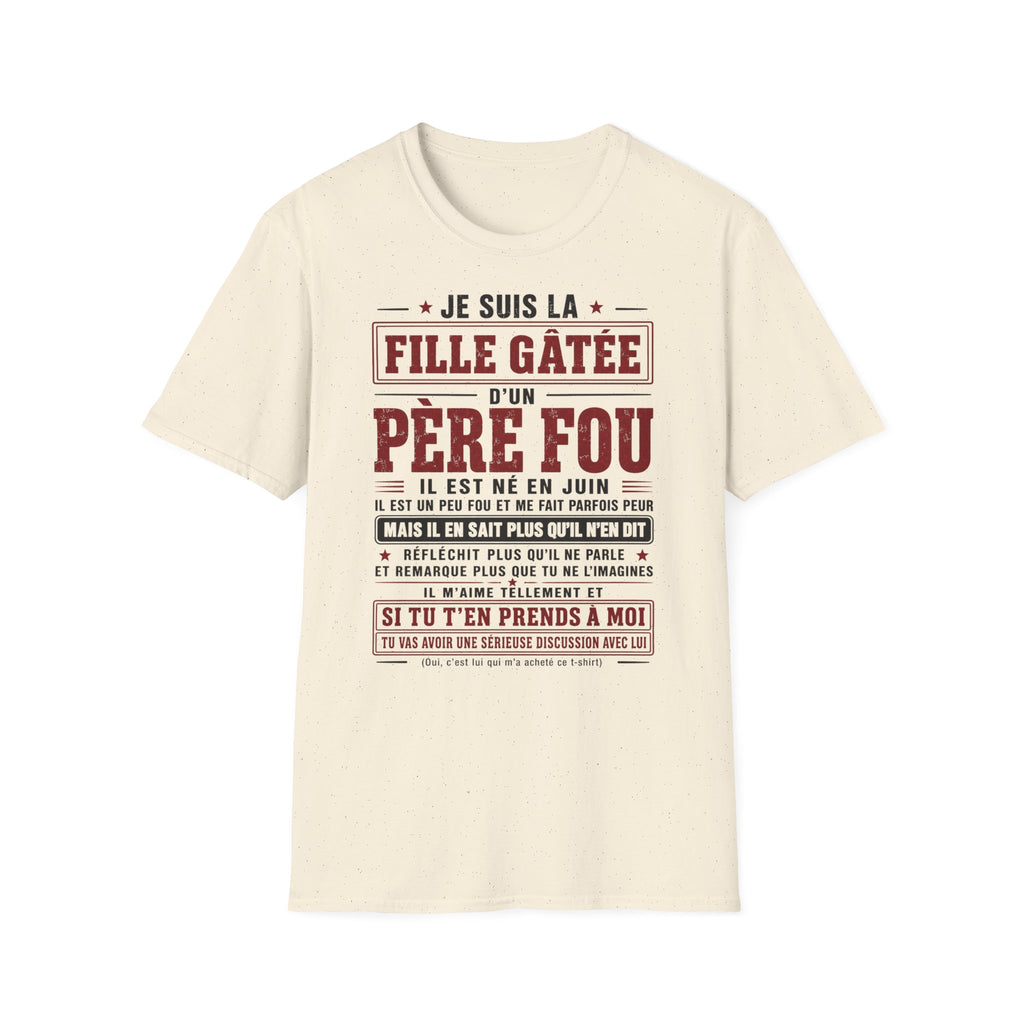 T-Shirt Papa Fou Né En Juin