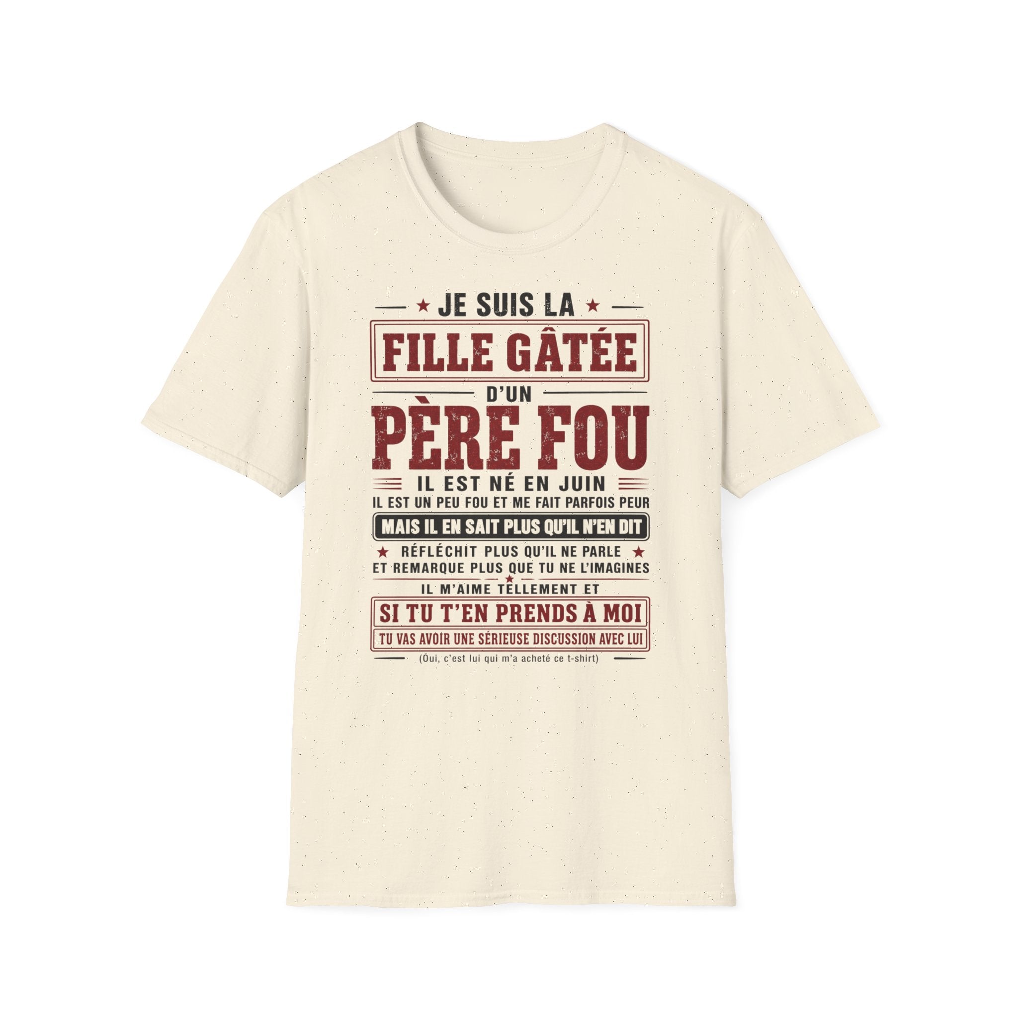 T-Shirt Papa Fou Né En Juin