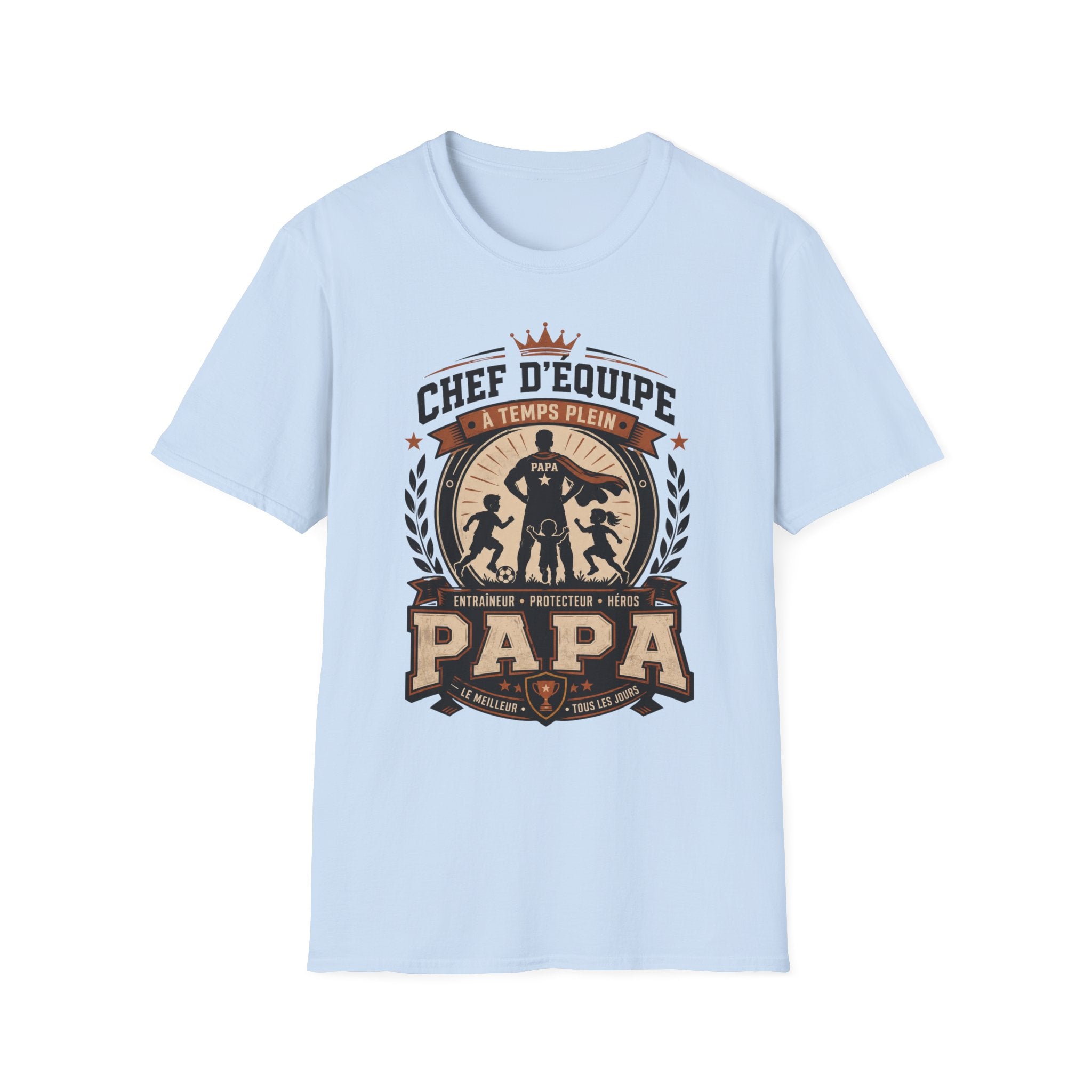 T-Shirt Papa Chef D'équipe A Temps Plein