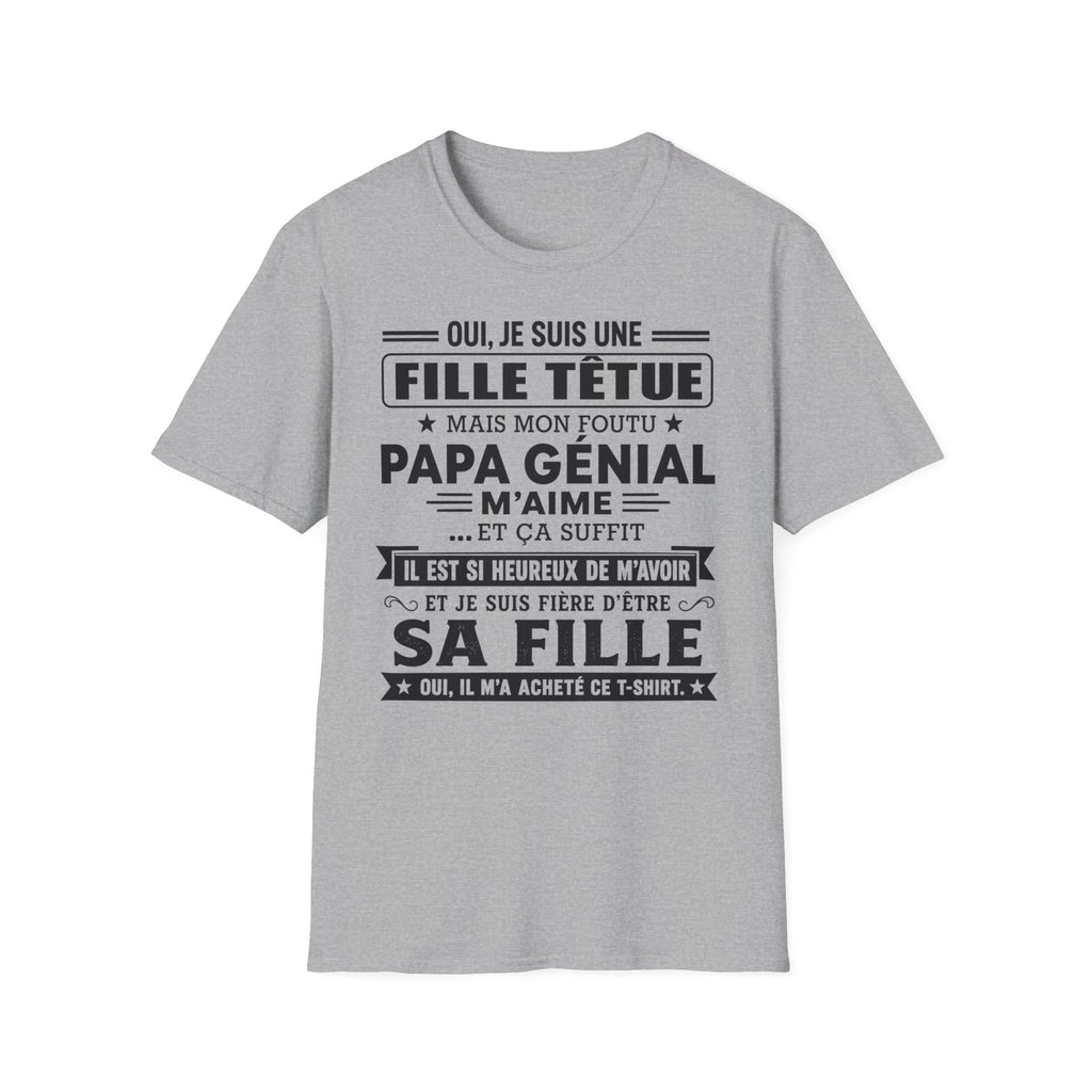 T-Shirt Fille De Papa Génial