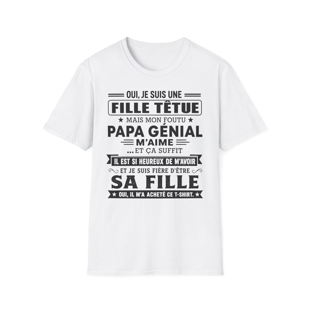 T-Shirt Fille De Papa Génial