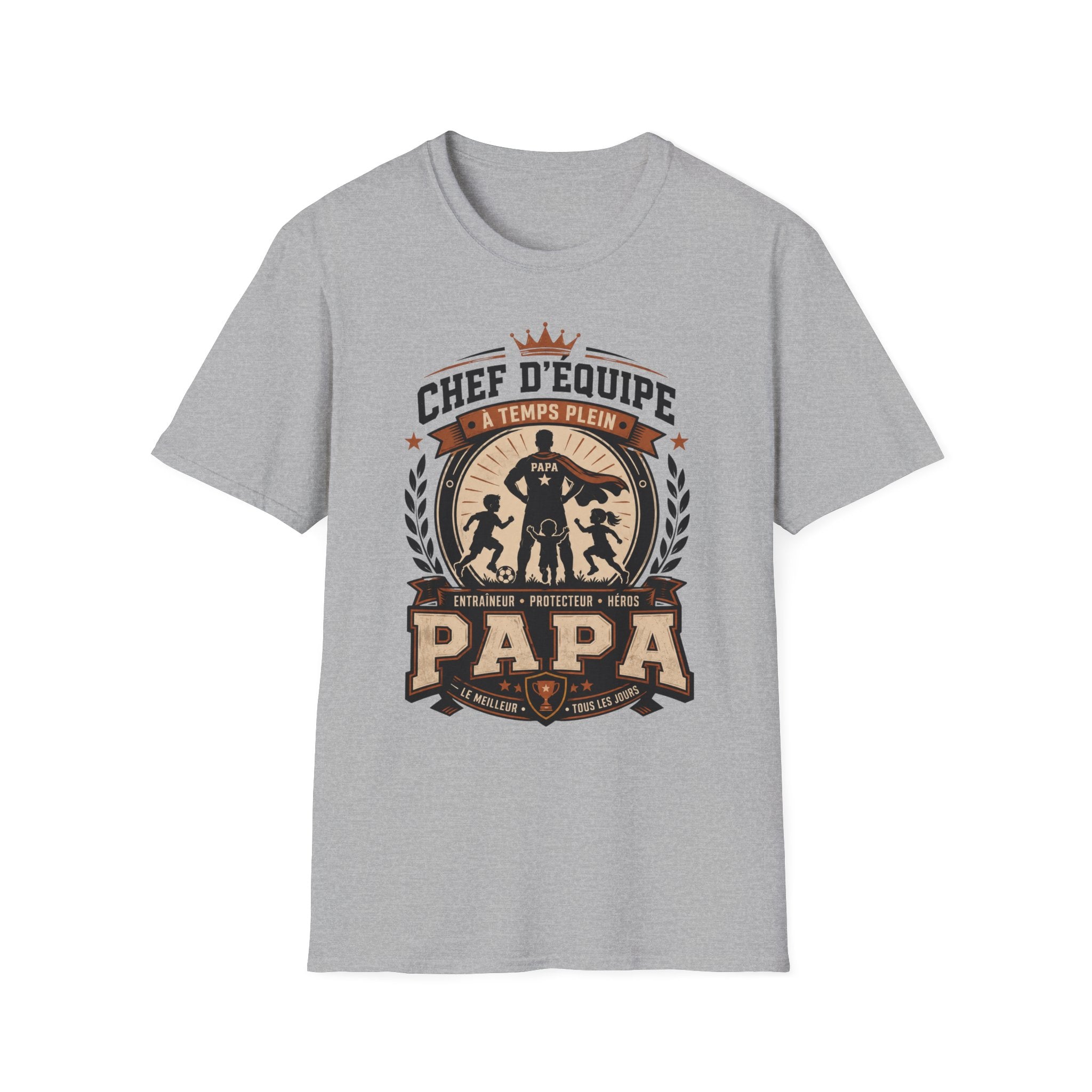 T-Shirt Papa Chef D'équipe A Temps Plein