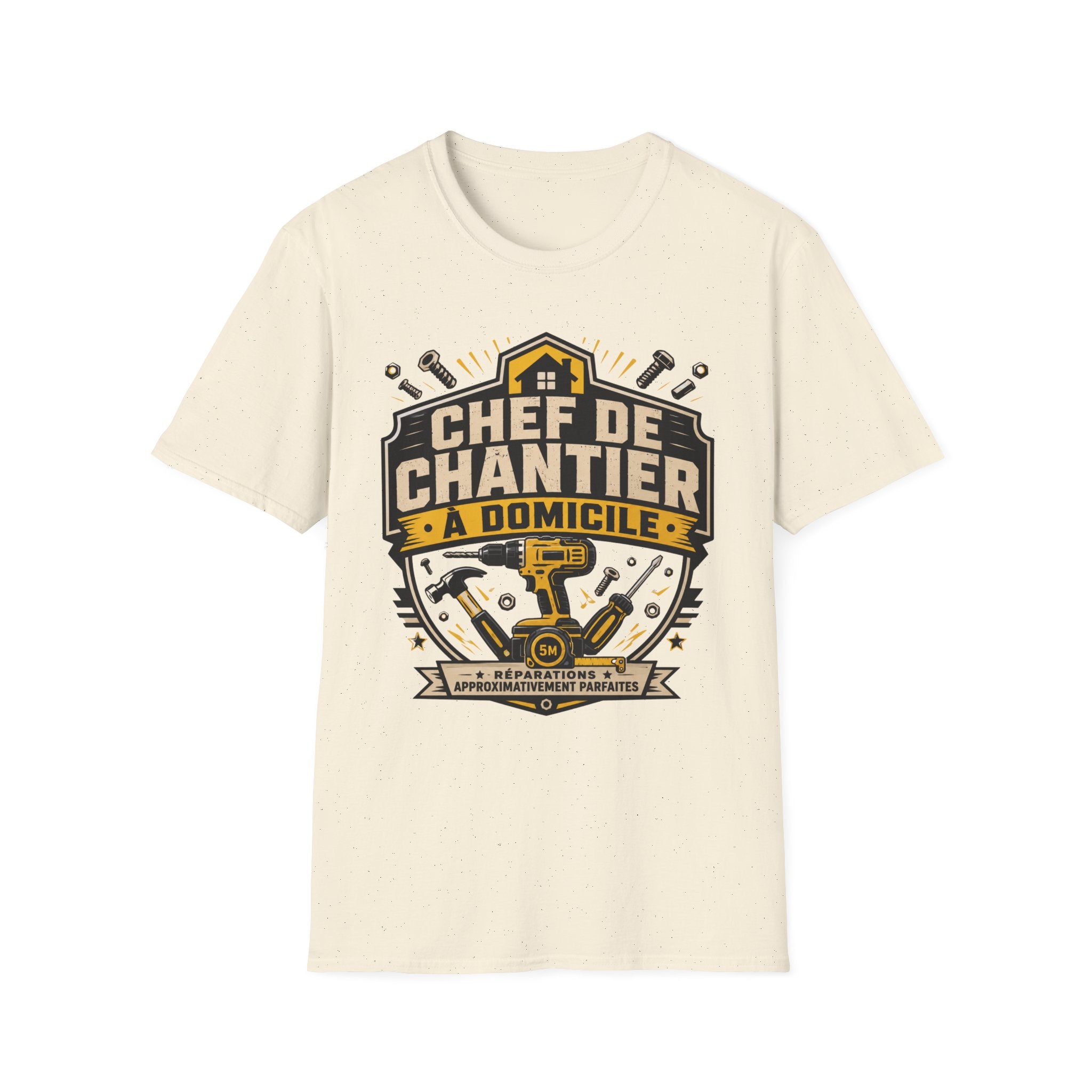 T-Shirt Papa Chef De Chantier A Domicile