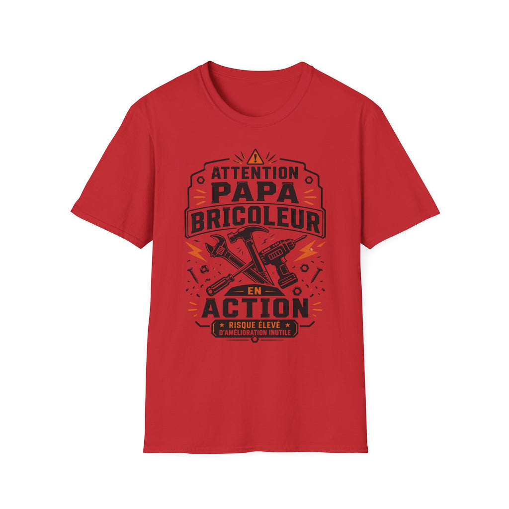 T-Shirt Attention Papa Bricoleur En Action