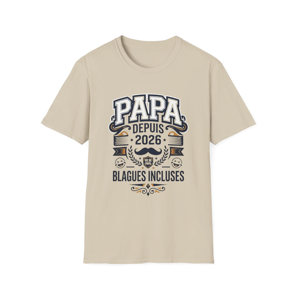 T-Shirt Papa Depuis 2026 Blagues Incluses