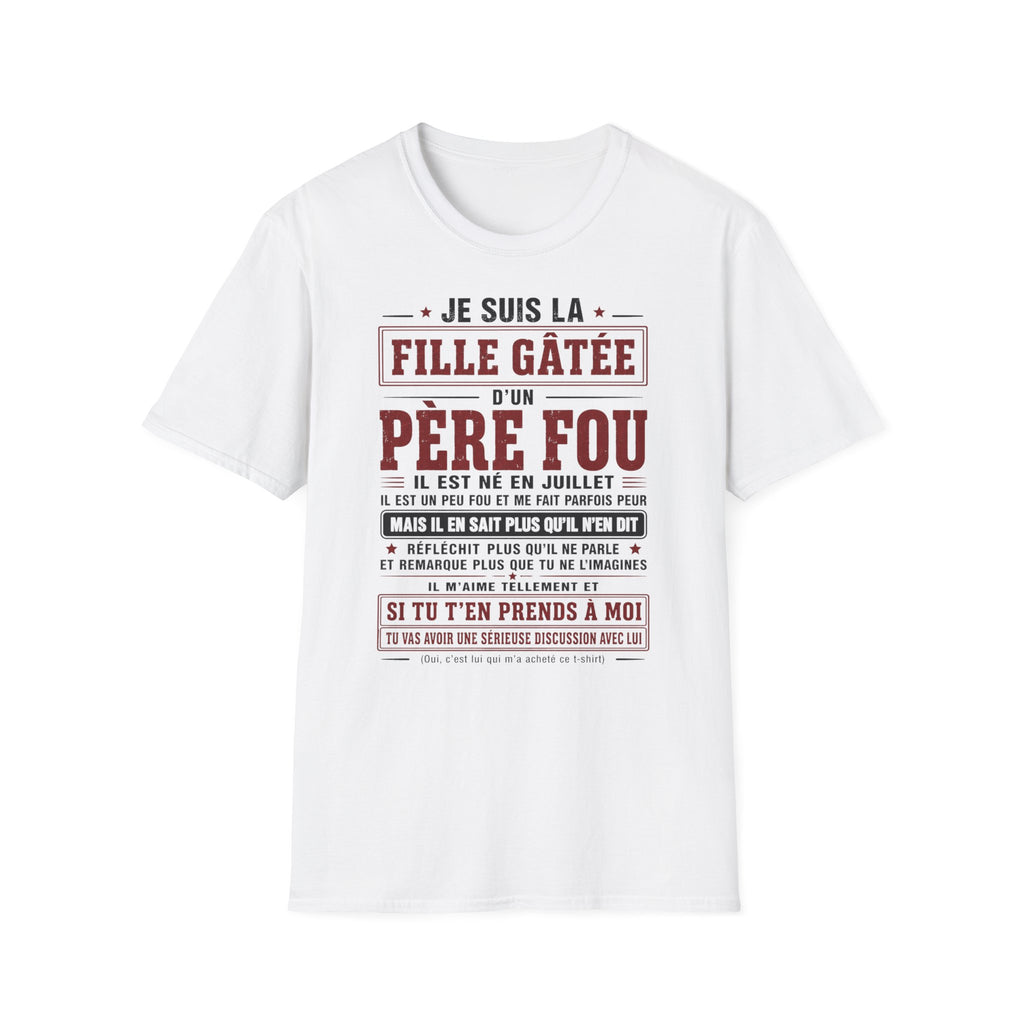 T-Shirt Papa Fou Né En Juillet