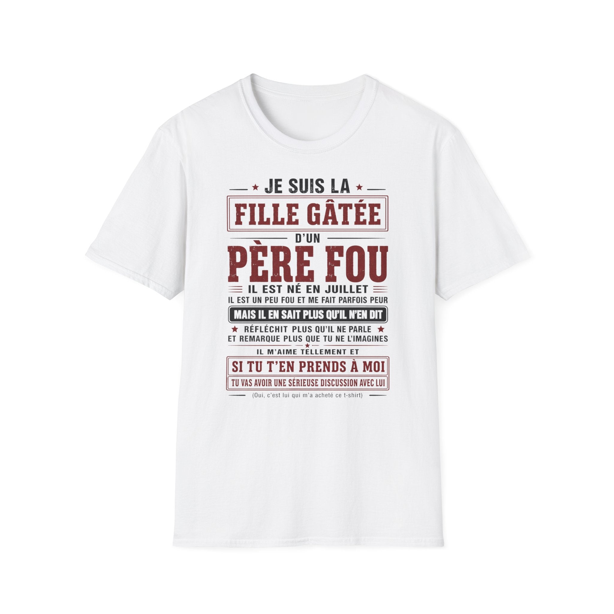 T-Shirt Papa Fou Né En Juillet
