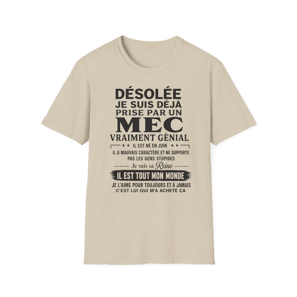 T-Shirt Déja Prise Par Un Mec Né En JUIN