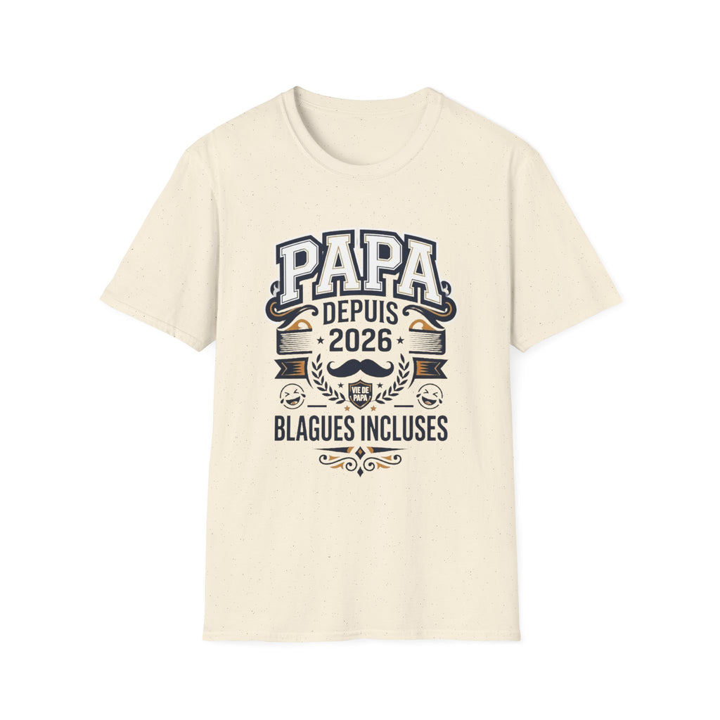 T-Shirt Papa Depuis 2026 Blagues Incluses